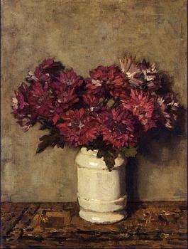 Johannes Evert Akkeringa : Chrysanthemums In a Vase